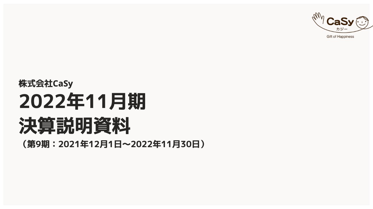 CaSy、売上高は前期比+14.6%の13億3,500万円　定期UU増加と価格改定が寄与し成長を維持