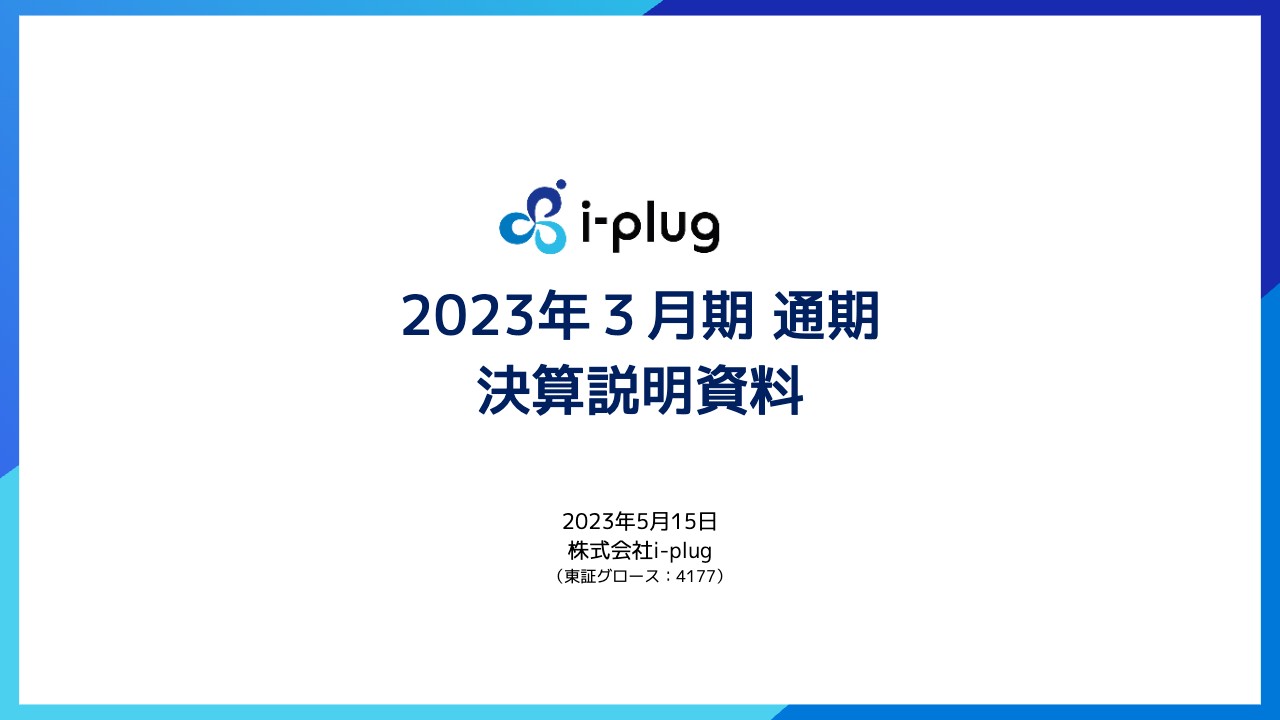 i-plug、通期売上高は前年比+23％で着地　「ローリングプラン2023」を策定し、売上成長率41.0％を見込む