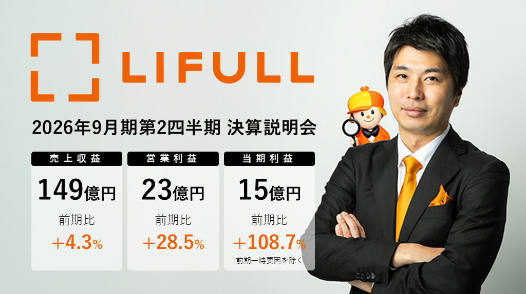 LIFULL（2120）、営業利益28.5％増 HOME'Sは10四半期連続前年超