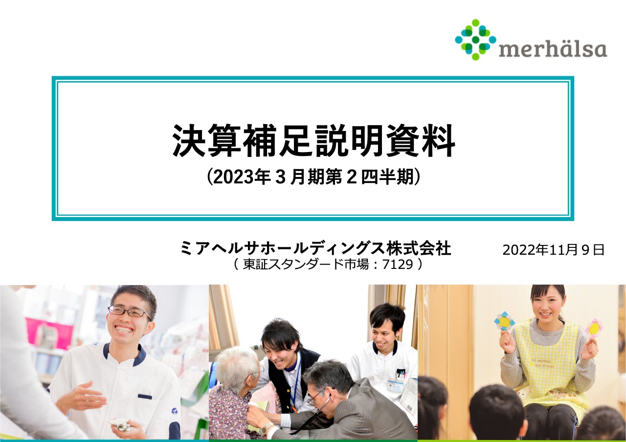 ミアヘルサHD、医薬事業は回復傾向で推移し増収減益にて着地　保育事業は園児数増加等が起因し増収増益