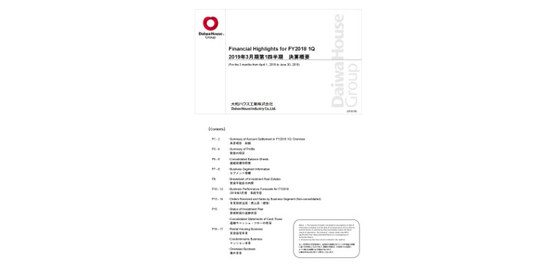 大和ハウス工業、売上・利益が1Qでは過去最高に　営業・経常益は10期連続増加